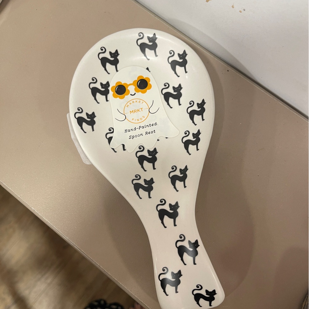 Halloween Black Cats 🐈‍⬛ Ceramic Spoon Rest NEW Market Finds